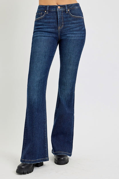 High Rise Flare Jeans with Pockets