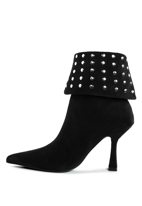 Stud Embellished Foldover Boots