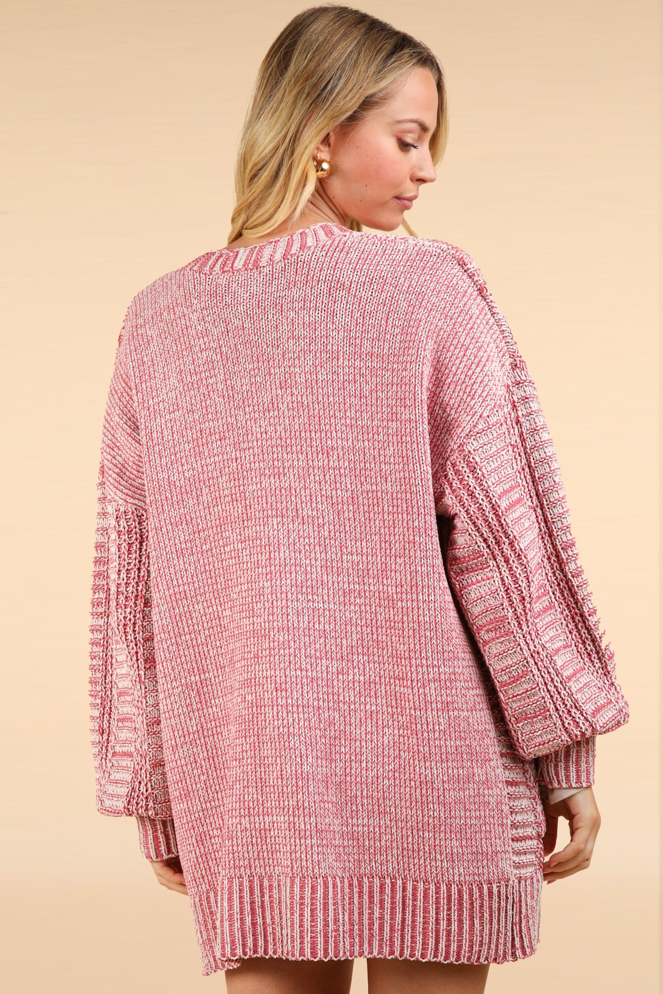 Cable Knit Open Front Cardigan