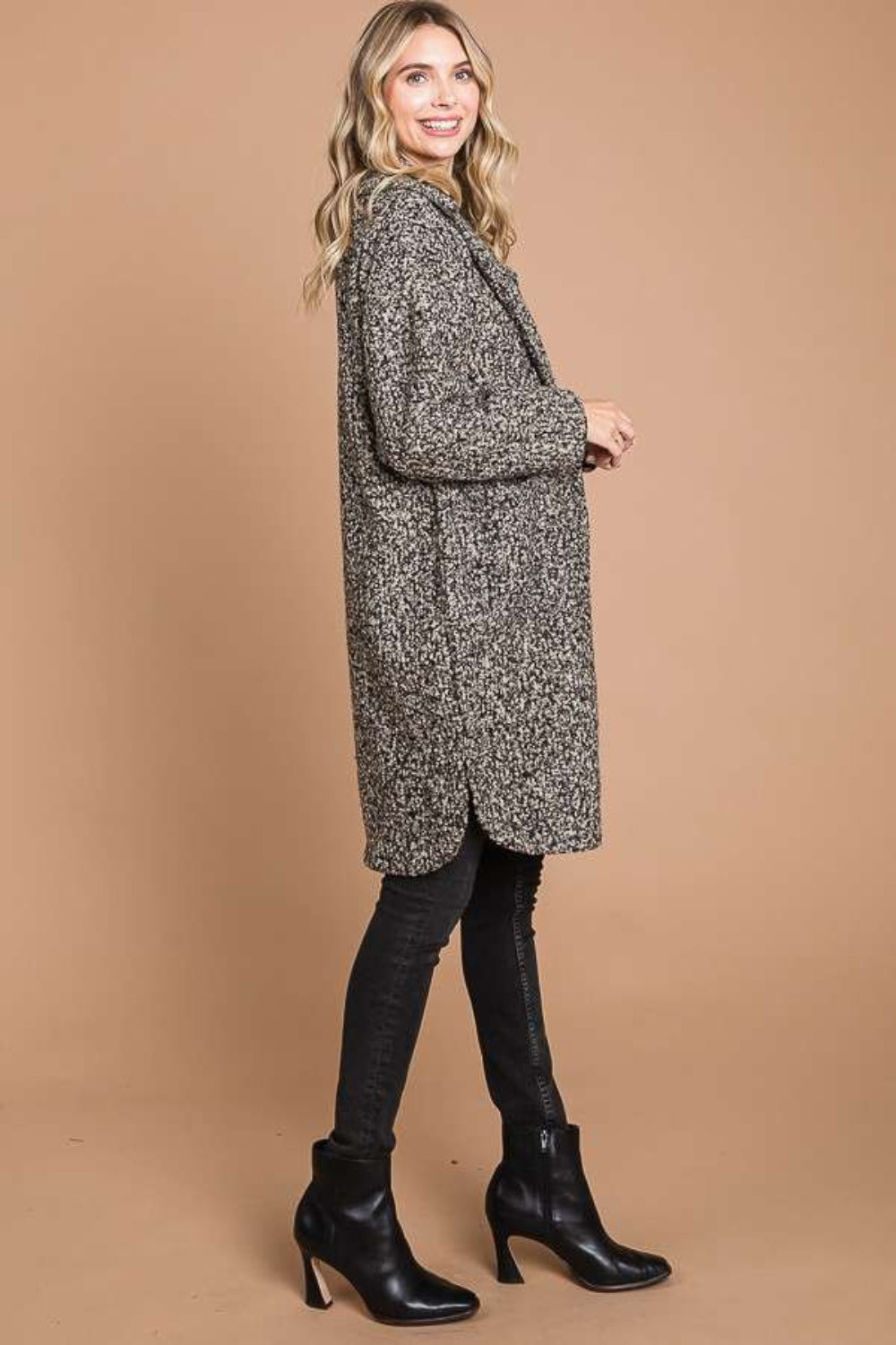 Lapel Collar Double Breast Teddy Coat