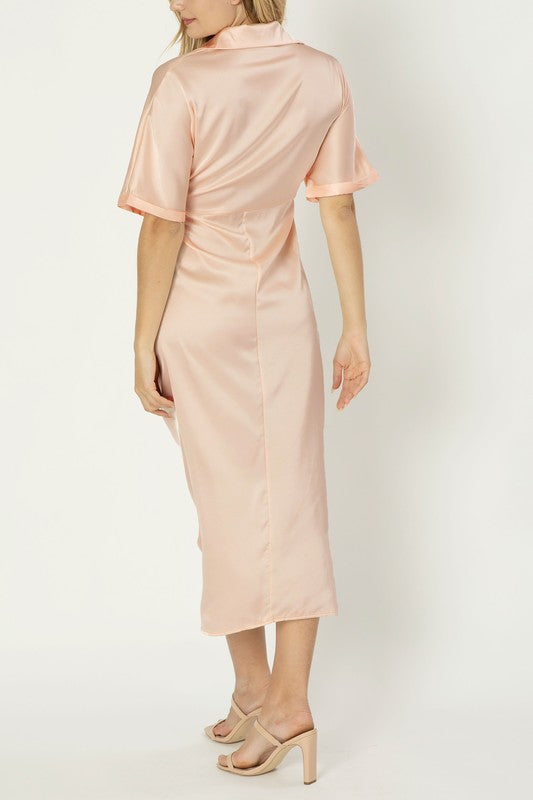 Satin wrap dress Nuvi Apparel