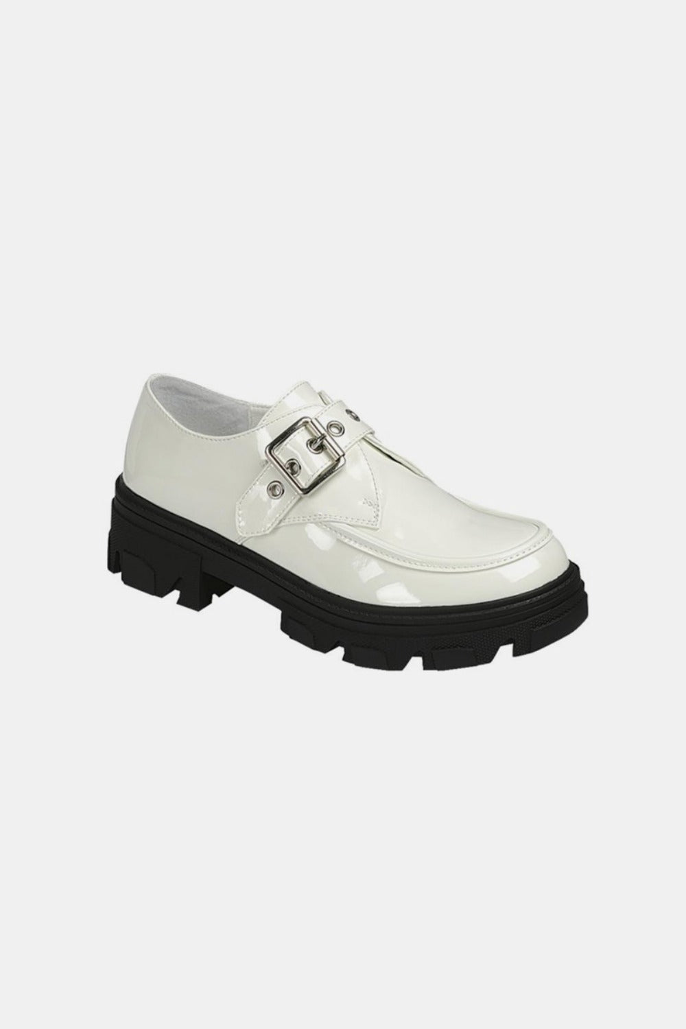 Buckled Platform Lug Sole Loafers