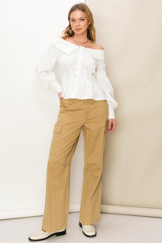 WEEKEND CHILLER HIGH WAIST CARGO PANTS HYFVE